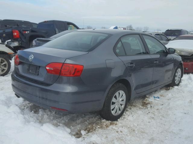 3VW2K7AJ4DM269766 - 2013 VOLKSWAGEN JETTA BASE GRAY photo 4