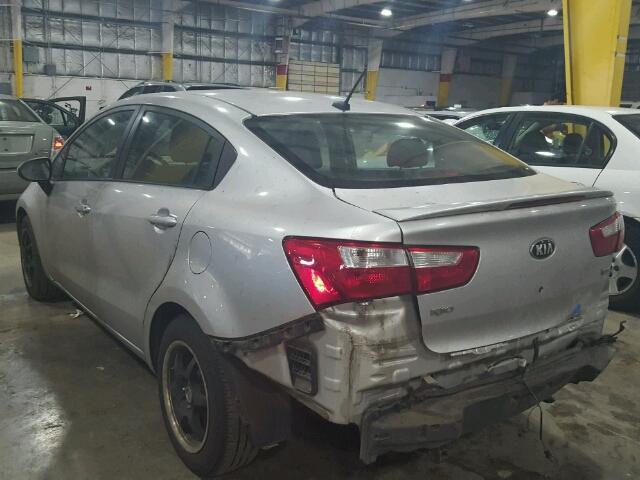 KNADM4A36D6211001 - 2013 KIA RIO LX SILVER photo 3