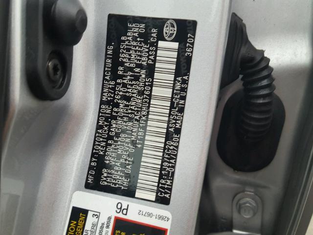 4T1BF1FK8HU376015 - 2017 TOYOTA CAMRY LE SILVER photo 10