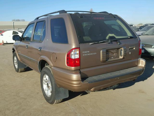 4S2CK58W424304767 - 2002 ISUZU RODEO S TAN photo 3