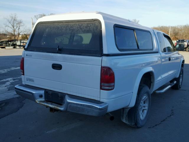 1D7HG42N64S643032 - 2004 DODGE DAKOTA SLT WHITE photo 4