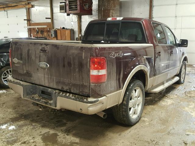 1FTPW14V68KD70944 - 2008 FORD F150 SUPER BURGUNDY photo 4