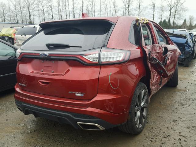 2FMPK4AP6GBC31534 - 2016 FORD EDGE SPORT MAROON photo 4