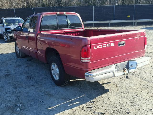 1B7GL22X0WS758459 - 1998 DODGE DAKOTA RED photo 3