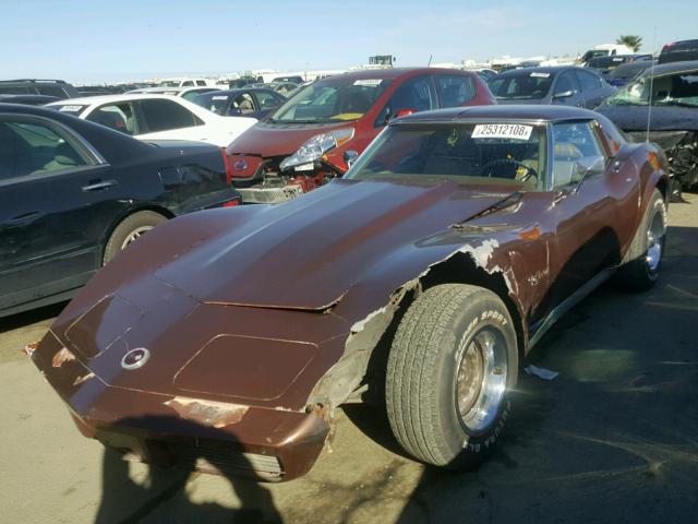 1Z37J4S434895 - 1974 CHEVROLET CORVETTE BROWN photo 2