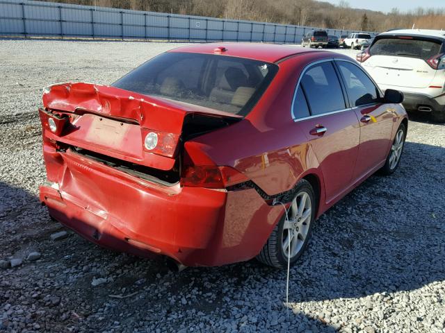 JH4CL96805C016130 - 2005 ACURA TSX RED photo 4