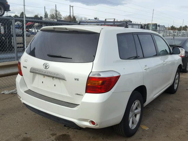 JTEES41A082059186 - 2008 TOYOTA HIGHLANDER WHITE photo 4