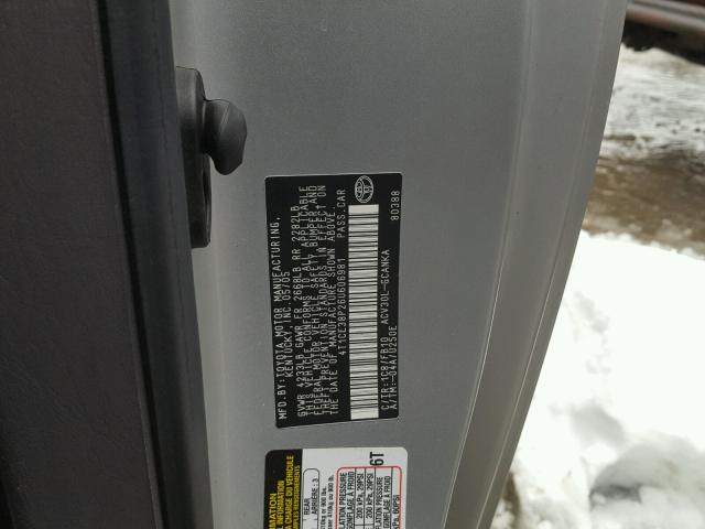 4T1CE38P26U606981 - 2006 TOYOTA CAMRY SOLA GRAY photo 10