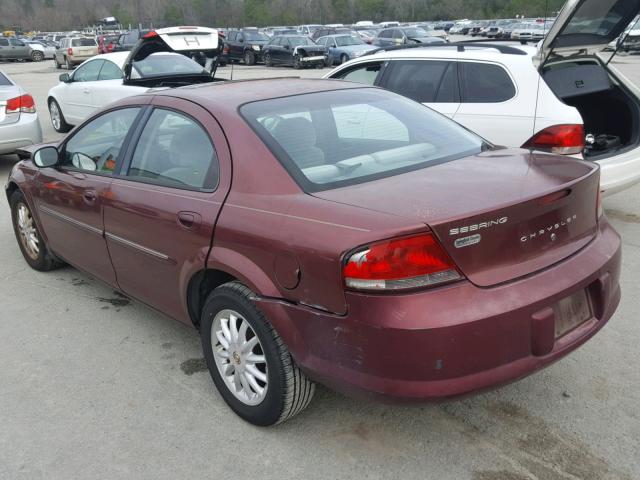 1C3EL56R52N136540 - 2002 CHRYSLER SEBRING LX BURGUNDY photo 3