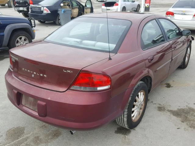 1C3EL56R52N136540 - 2002 CHRYSLER SEBRING LX BURGUNDY photo 4