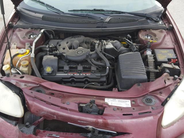 1C3EL56R52N136540 - 2002 CHRYSLER SEBRING LX BURGUNDY photo 7