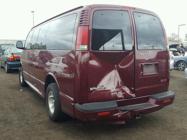 1GKFG65R311234620 - 2001 GMC SAVANA G15 MAROON photo 3