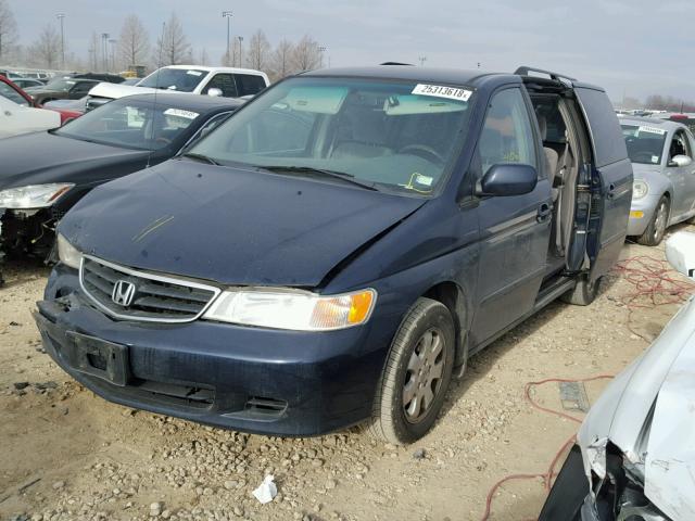 5FNRL18874B150581 - 2004 HONDA ODYSSEY EX BLUE photo 2