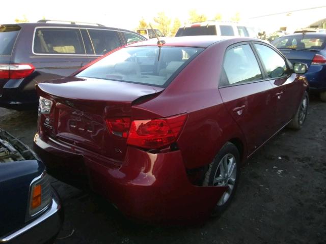 KNAFU4A23B5452890 - 2011 KIA FORTE EX RED photo 4