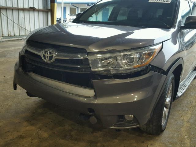 5TDZKRFH9GS169394 - 2016 TOYOTA HIGHLANDER GRAY photo 9