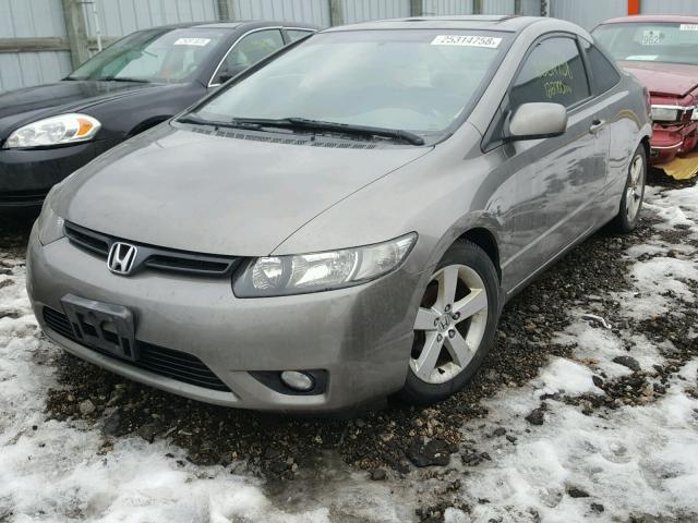 2HGFG12867H551068 - 2007 HONDA CIVIC EX GRAY photo 2