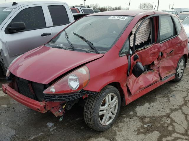 JHMGD37677S052656 - 2007 HONDA FIT S RED photo 9