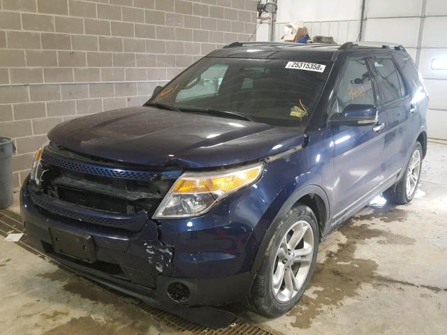 1FMHK8F81BGA00636 - 2011 FORD EXPLORER L BLUE photo 2