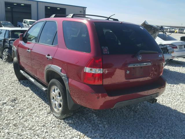 2HNYD18652H528938 - 2002 ACURA MDX TOURIN RED photo 3