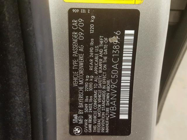 WBANV9C50AC138976 - 2010 BMW 535 XI Dorado foto 10