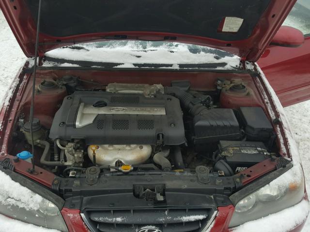 KMHDN46D55U165767 - 2005 HYUNDAI ELANTRA GL MAROON photo 7