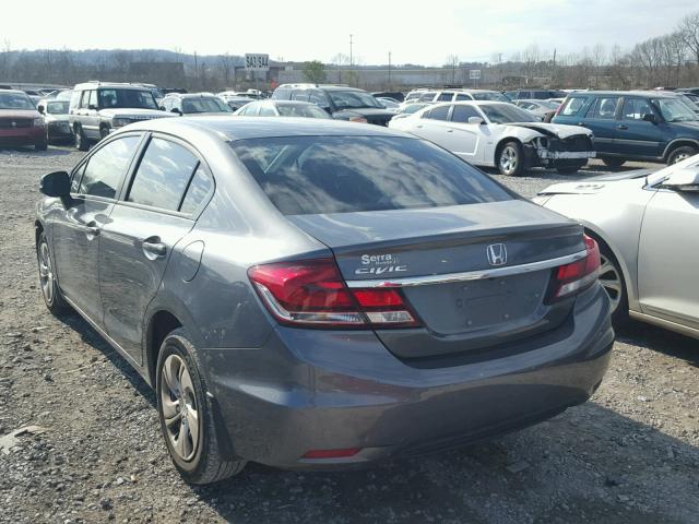 19XFB2F51DE083602 - 2013 HONDA CIVIC LX GRAY photo 3