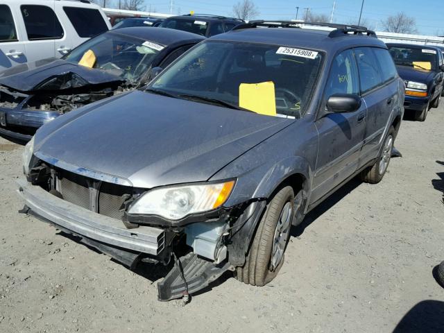 4S4BP60C997341172 - 2009 SUBARU OUTBACK SILVER photo 2