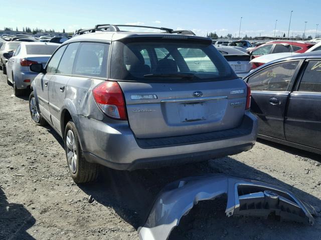 4S4BP60C997341172 - 2009 SUBARU OUTBACK SILVER photo 3