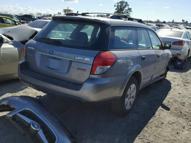 4S4BP60C997341172 - 2009 SUBARU OUTBACK SILVER photo 4