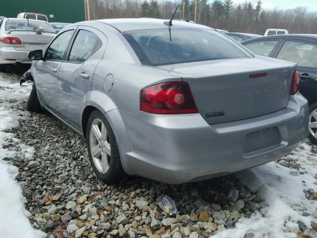 1C3CDZCB9DN708389 - 2013 DODGE AVENGER SX SILVER photo 3