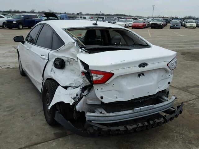 3FA6P0G79DR272776 - 2013 FORD FUSION S WHITE photo 3