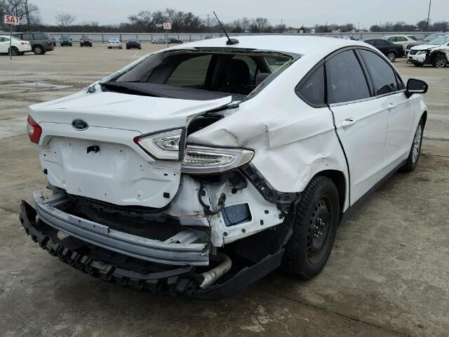 3FA6P0G79DR272776 - 2013 FORD FUSION S WHITE photo 4