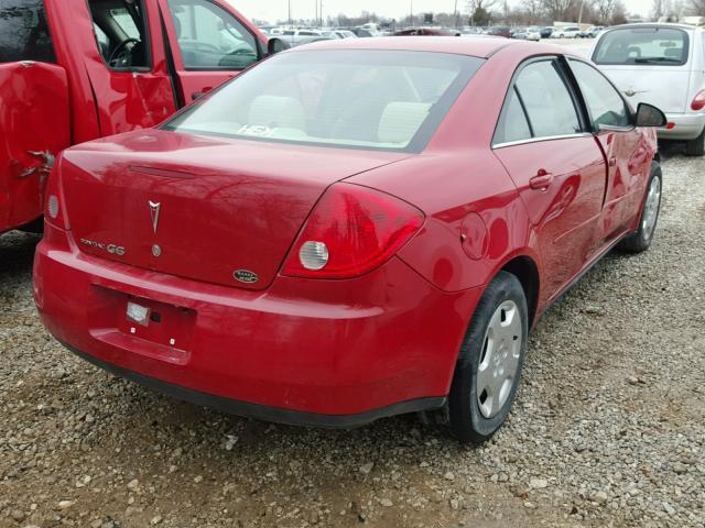 1G2ZF58B474129570 - 2007 PONTIAC G6 VALUE L RED photo 4