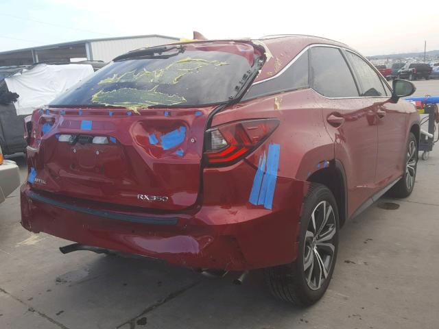 2T2ZZMCAXHC089372 - 2017 LEXUS RX 350 RED photo 4