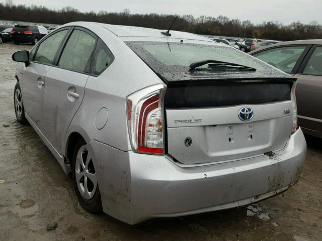 JTDKN3DU6F1935227 - 2015 TOYOTA PRIUS SILVER photo 3