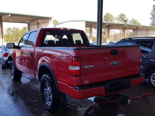 1FTPW14514FA17658 - 2004 FORD F150 SUPER RED photo 3