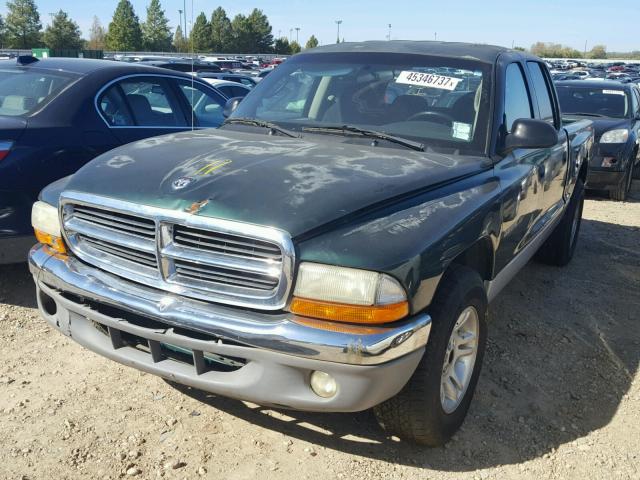 1B7HL2AXX1S284227 - 2001 DODGE DAKOTA QUA GREEN photo 2