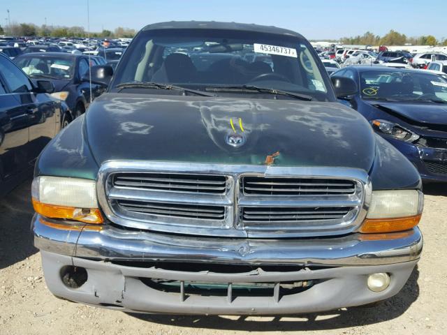 1B7HL2AXX1S284227 - 2001 DODGE DAKOTA QUA GREEN photo 7