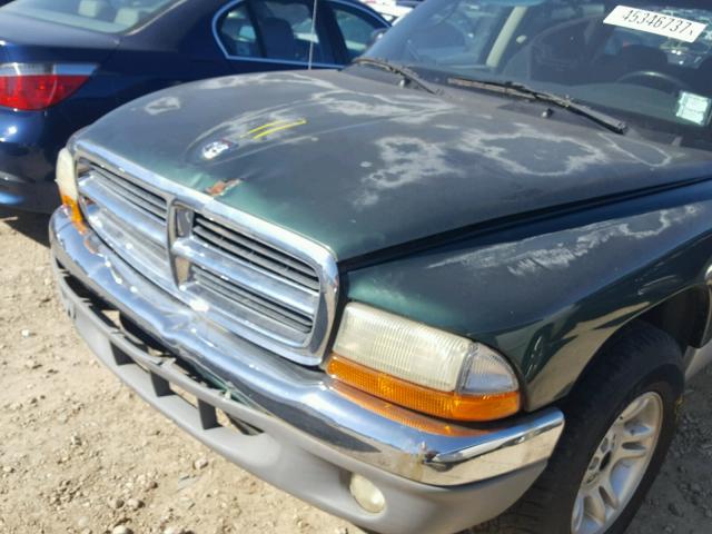 1B7HL2AXX1S284227 - 2001 DODGE DAKOTA QUA GREEN photo 9