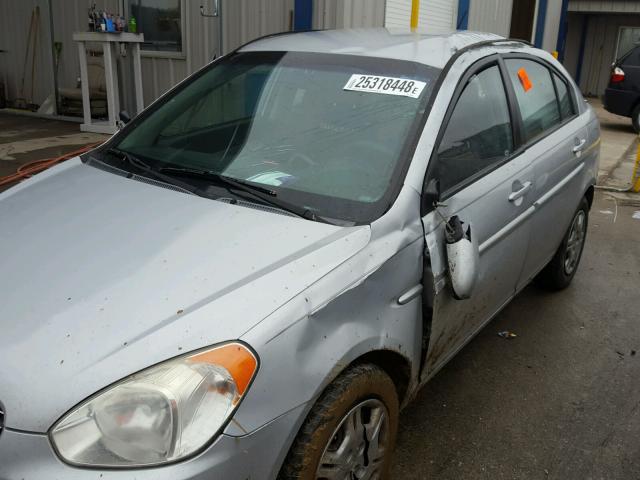 KMHCN46C19U305953 - 2009 HYUNDAI ACCENT GLS SILVER photo 9