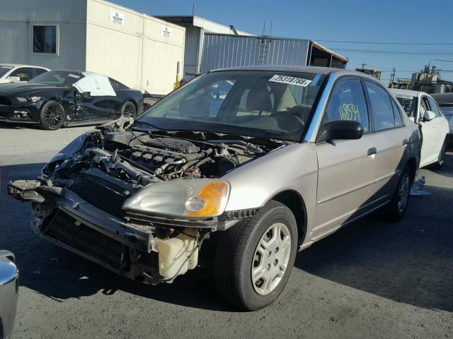 2HGES16501H577361 - 2001 HONDA CIVIC LX SILVER photo 2