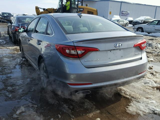 5NPE34AF7HH545439 - 2017 HYUNDAI SONATA SPO GRAY photo 3