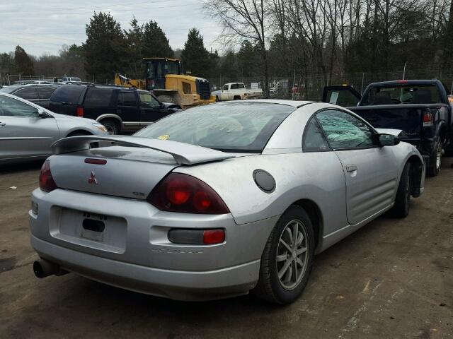 4A3AC44G21E145293 - 2001 MITSUBISHI ECLIPSE GS SILVER photo 4