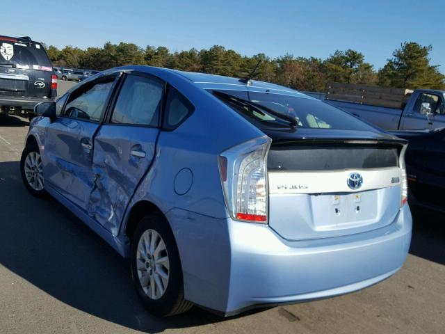 JTDKN3DP4C3025263 - 2012 TOYOTA PRIUS PLUG BLUE photo 3