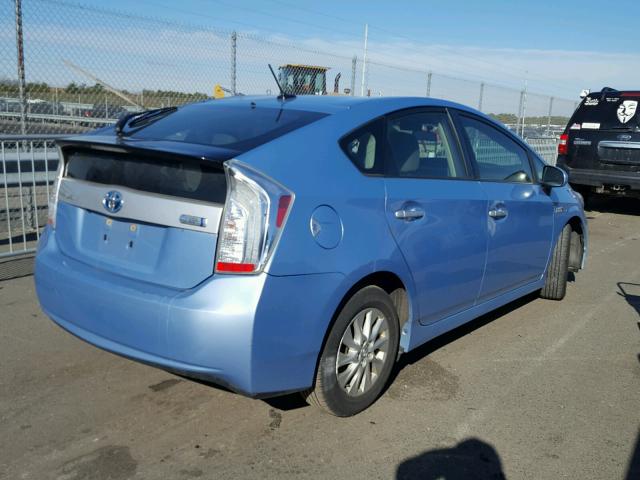 JTDKN3DP4C3025263 - 2012 TOYOTA PRIUS PLUG BLUE photo 4