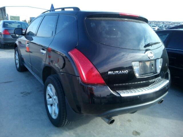 JN8AZ08T27W530507 - 2007 NISSAN MURANO SL BLACK photo 3