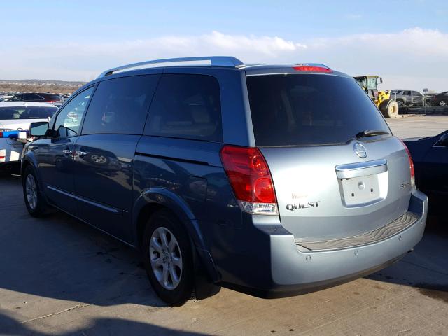 5N1BV28U38N114484 - 2008 NISSAN QUEST S TEAL photo 3