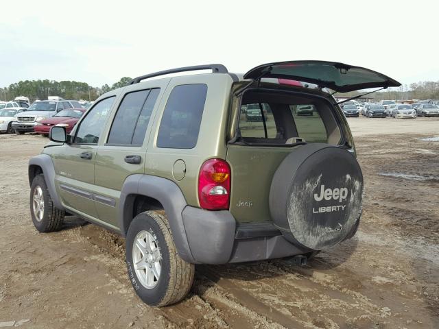 1J4GK48K03W698417 - 2003 JEEP LIBERTY SP GREEN photo 3