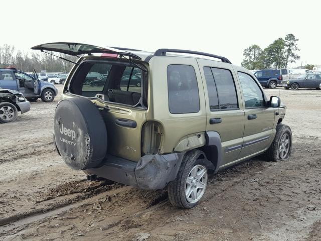 1J4GK48K03W698417 - 2003 JEEP LIBERTY SP GREEN photo 4