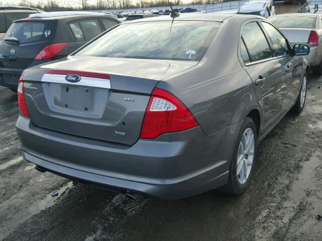 3FAHP0JG4AR172405 - 2010 FORD FUSION SEL GRAY photo 4